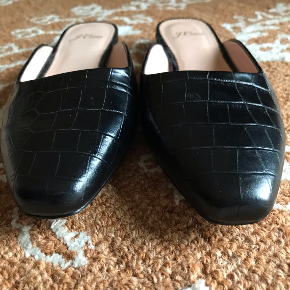 J. Crew Black Croc-Embossed Flats - Picture 3 of 4